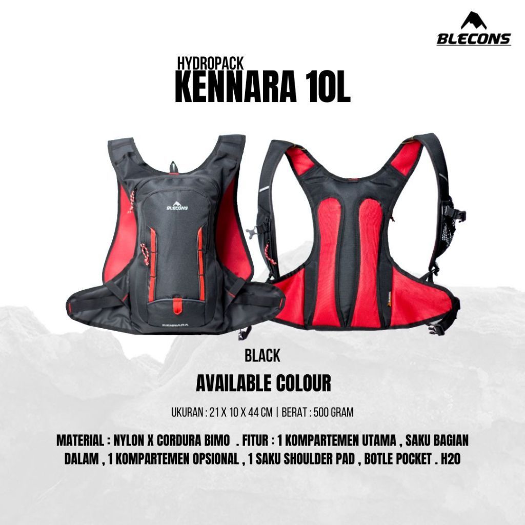 Tas Ransel Hydropack Motor trail Running adventure Hiking Blecons Adventure New Kennara 10 Liter