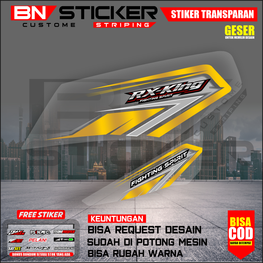 STRIPING DECAL RX KING FACELIFT CUSTOM TRANSPARAN STRIPING RX KING VIRAL UV PREMIUM MAX DECAL IX-0
