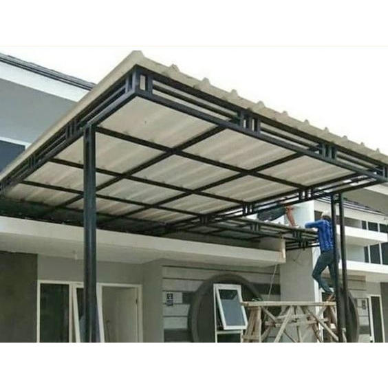 kanopi upvc single layer hollow galvanis