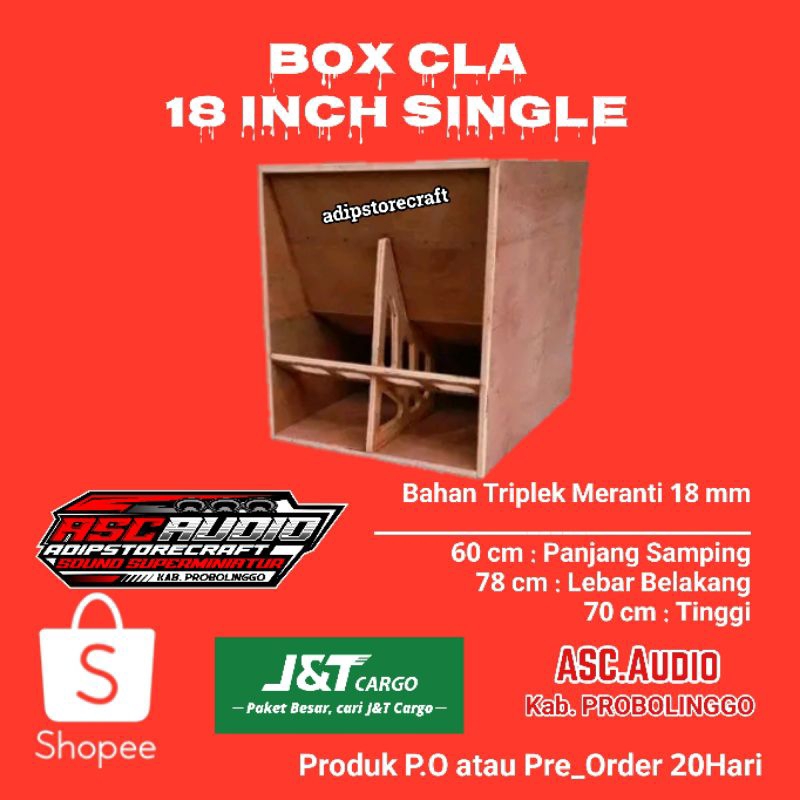 Box CLA 18 inch Single . triplek 18mm semi-meranti