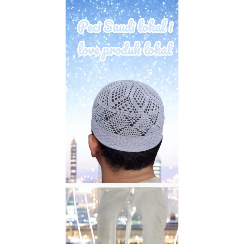 Alesya muslim grosir tanah abang Peci Rajut Saudi Lokal peci Madinah rajut lokal peci Bangladesh raj