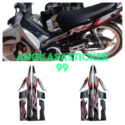 STICKER STRIPNG BODY MOTOR F1ZR 2001 HITAM-SILVER