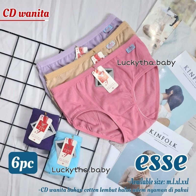 6pc- celana dalam wanita Esse M.L.XL.XXL / CELANA DALAM WANITA / cd esse / cd wanita soft / cd murah