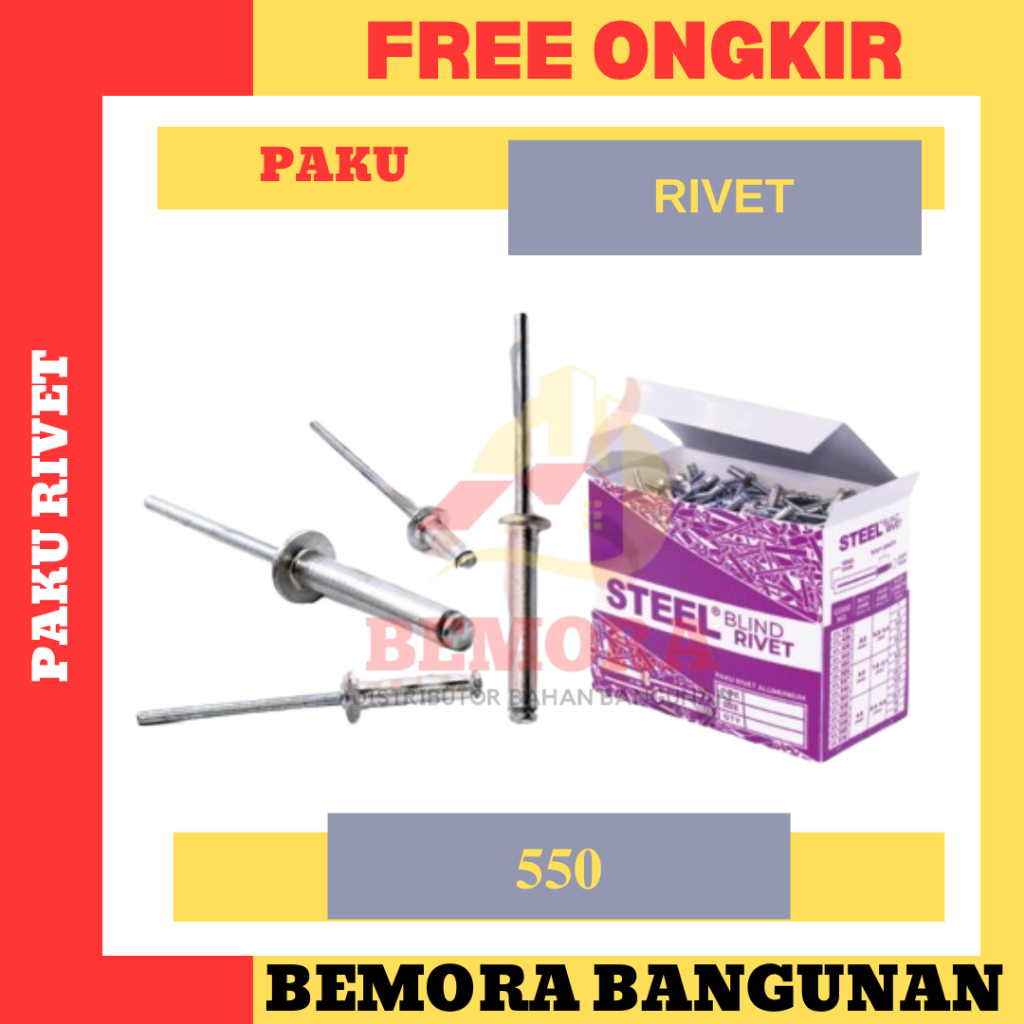 Paku Rivet Steel / Paku Rivet Alumunium / Blind Rivet Steel 550