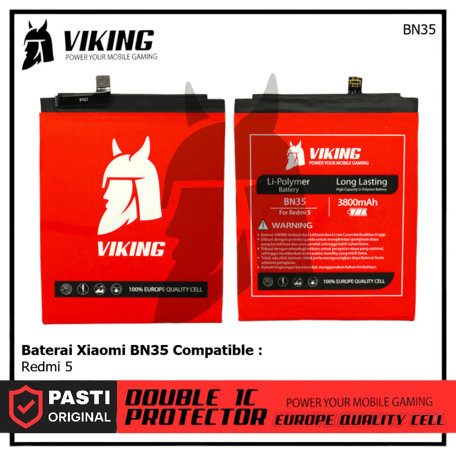 Baterai Viking For Xiaomi Redmi 5 BN35 Original Double Power