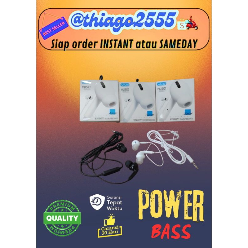 Stereo Headset Vivo Y16 Y17S Henset Vivo Y22 Hansfree Vivo Superbass Y36 Headset Y12 hedset hanset h