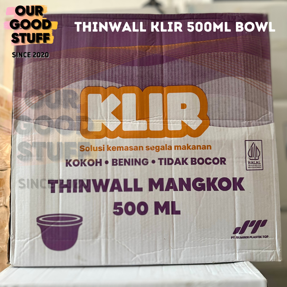 (1 DUS) Thinwall KLIR 500ml Mangkok / Thinwall 500ml Bulat / Thinwall 500ml mangkok / Klir Thinwall 