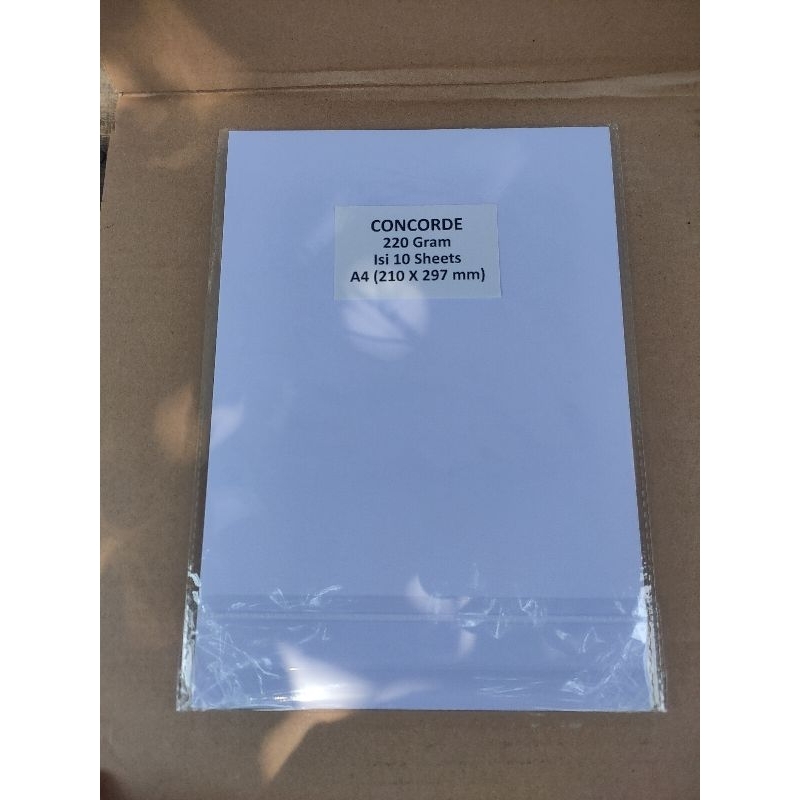 

Kertas Concorde A4 220 Gram isi 10 Lembar PUTIH / CREAM
