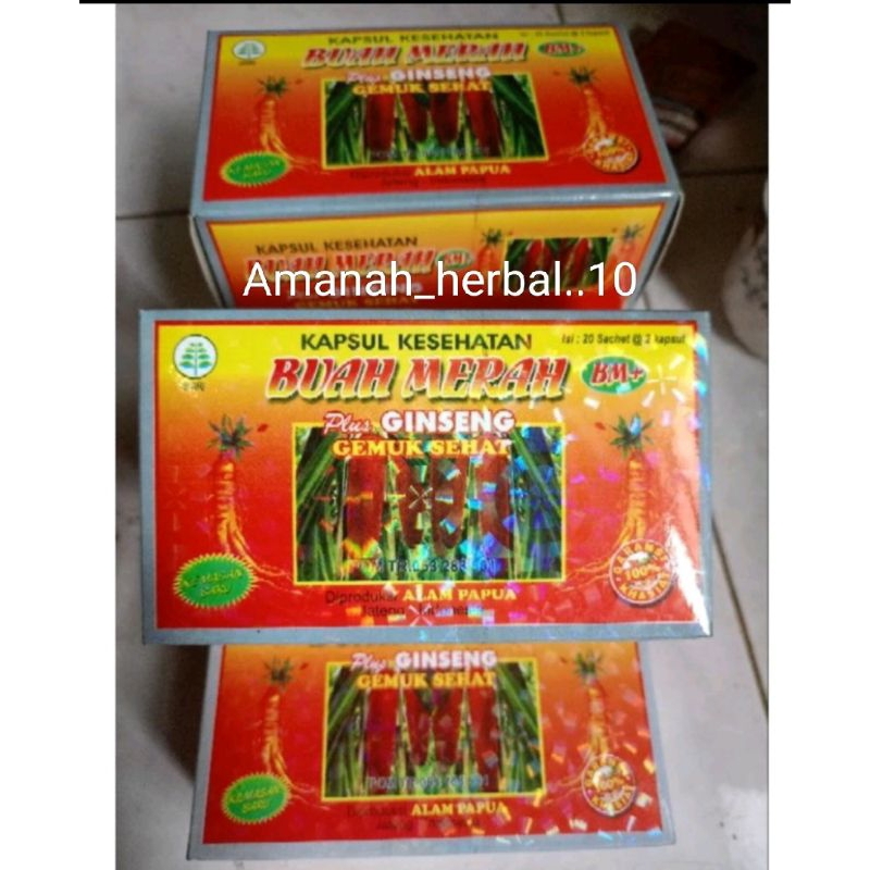 

BUAH MERAH PLUS GINSENG Gemuk sehat ISI 20 SACHETT 100% ORIGINAL