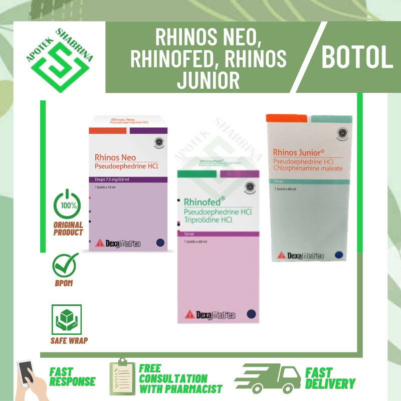 RHINOS JUNIOR SIRUP/ RHINOS NEO DROP / RHINOFED SIRUP / PILEK FLU