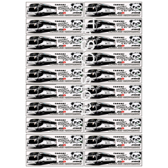 

Stiker Nama Bus Basuri Kids Panda JB 5 Viral Glossy Kuat Mengkilap Tahan Air Isi 20 Pcs Termurah