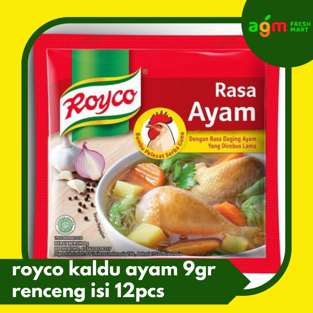 

Royco Sachet ayam 9gr renceng isi 12pcs