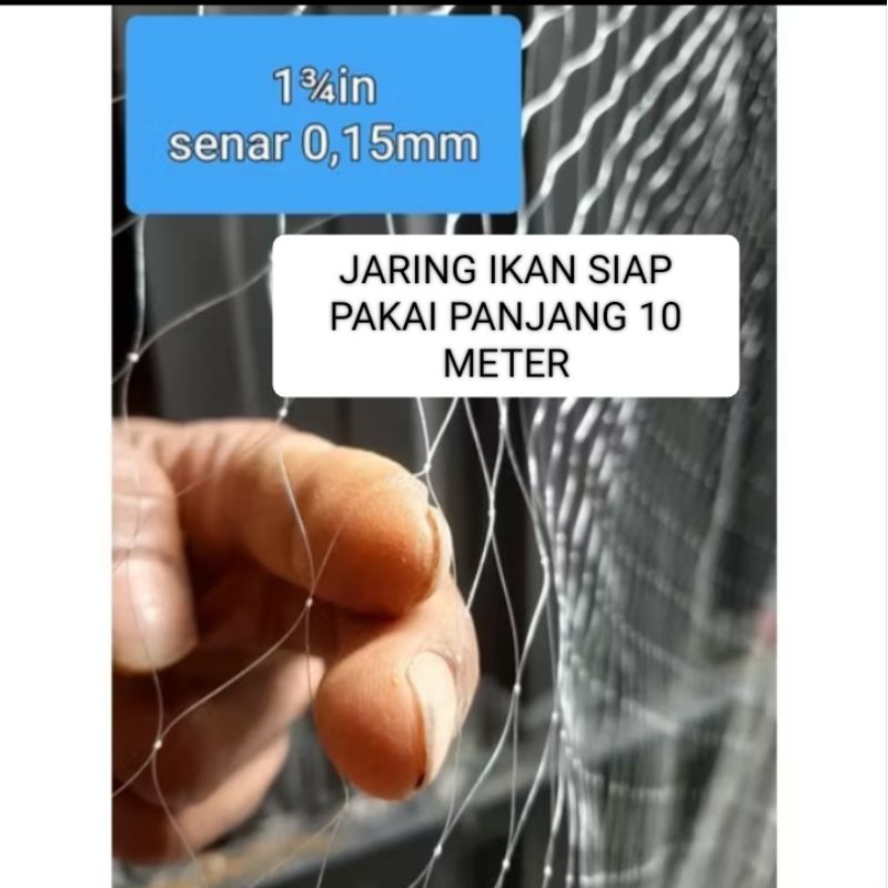 Jaring Ikan Panjang 10 Meter Siap Pakai