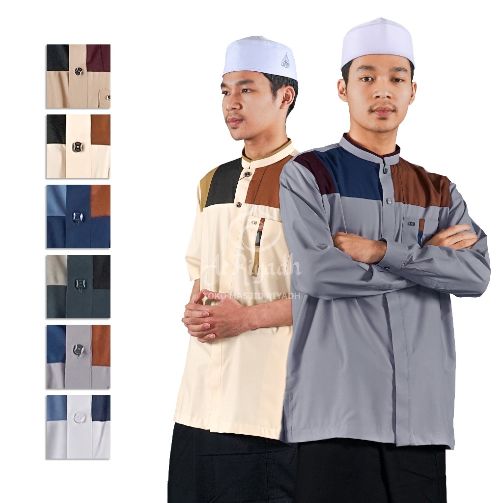Baju Koko QORI Apparel Khuzaimah Lengan Panjang Pendek Casual
