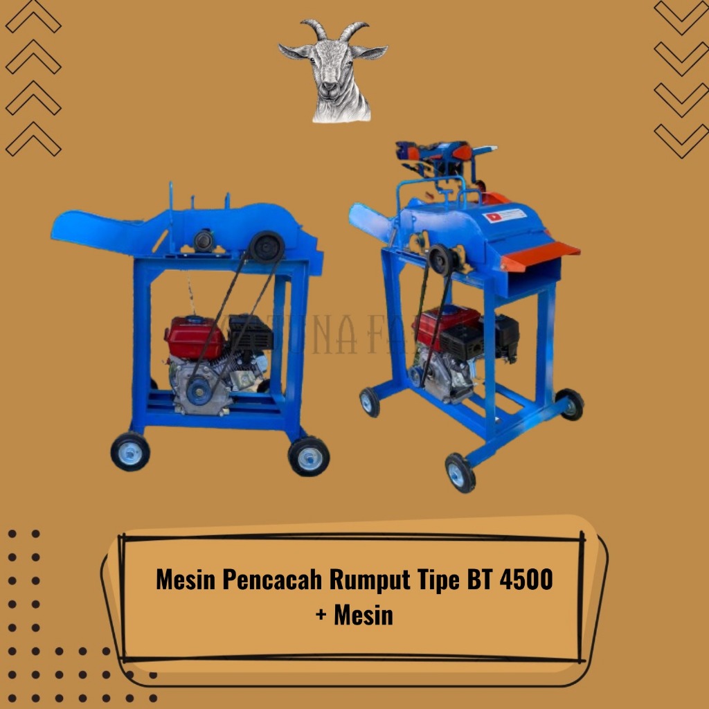 Pencacah Rumput Jagung Pakan Ternak Tipe BT 4500 Dengan Mesin Diesel