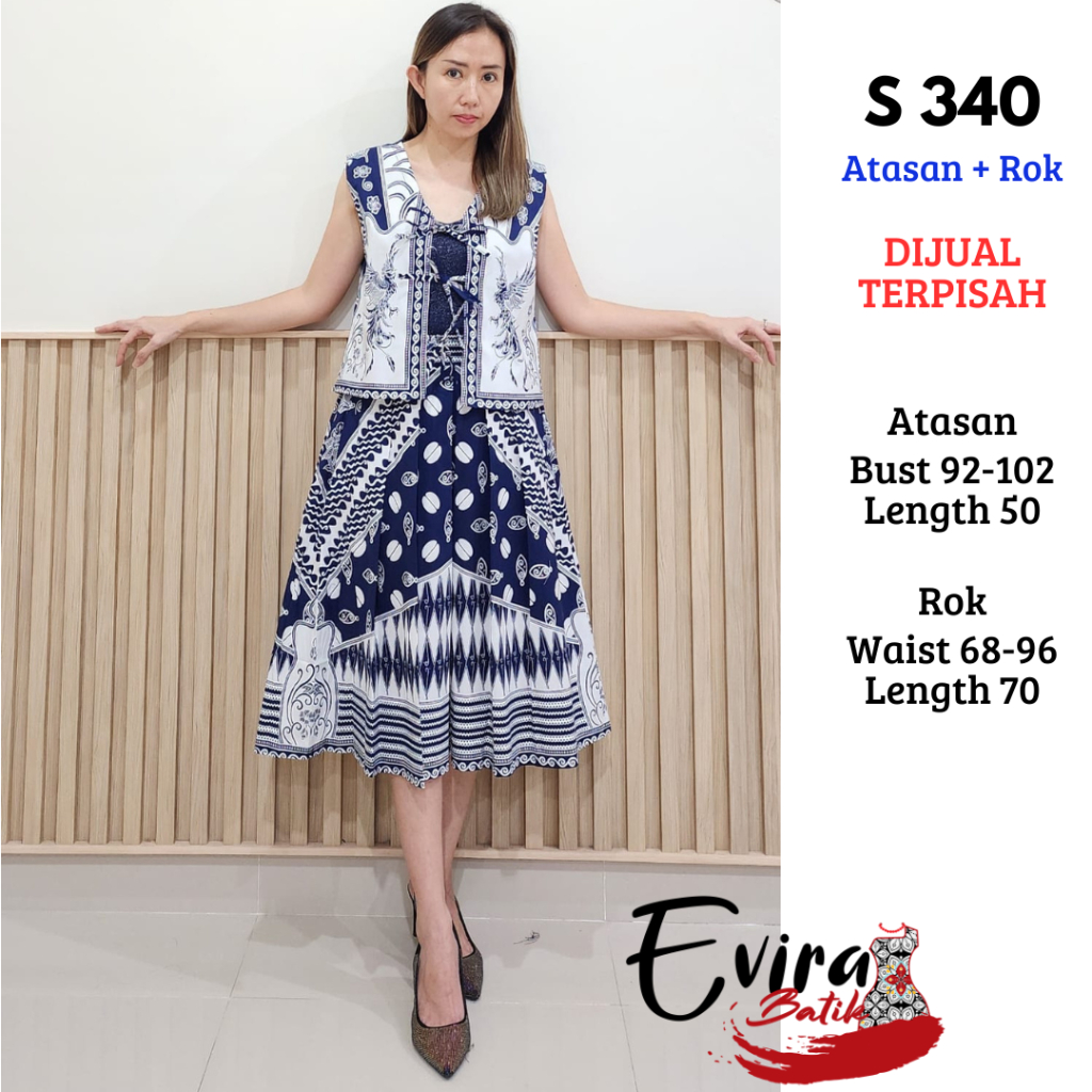 Setelan Batik Fashion Wanita Modern S 340 Atasan Modern Elegan Casual Kekinian Kerja By Evira Batik
