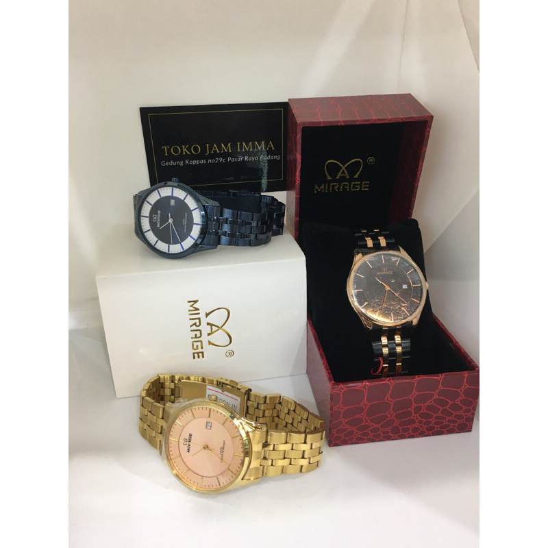 JAM MIRAGE 8544BRP-M Cowok Original Plus kotak