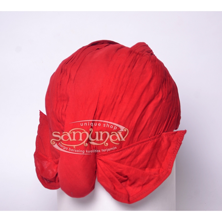 Blangkon Jogja Mataram Super Halus Merah Polos