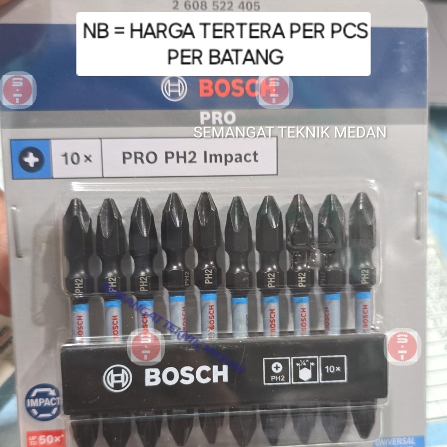 MATA BOR OBENG ANGIN BOR GIPSUM IMPACT DRIVER MAGNET + PH2 65mm BOSCH