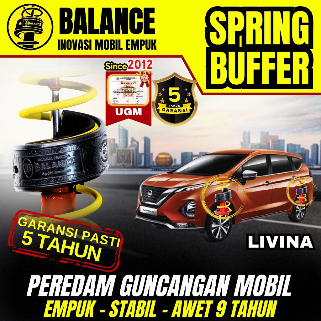 BALANCE Damper Spring Buffer Khusus LIVINA , GARANSI 5 Tahun BERSERTIFIKAT UGM . Peredam Guncangan M