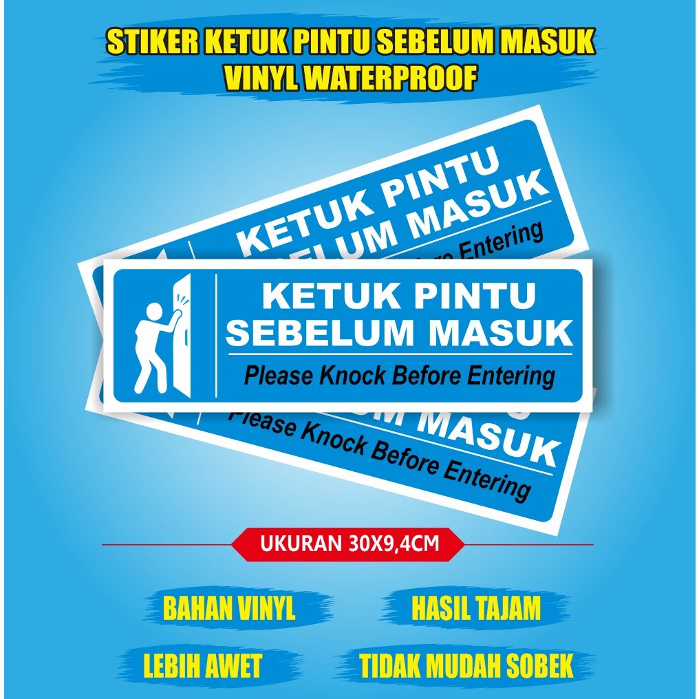 

Stiker ketuk pintu sebeum masuk