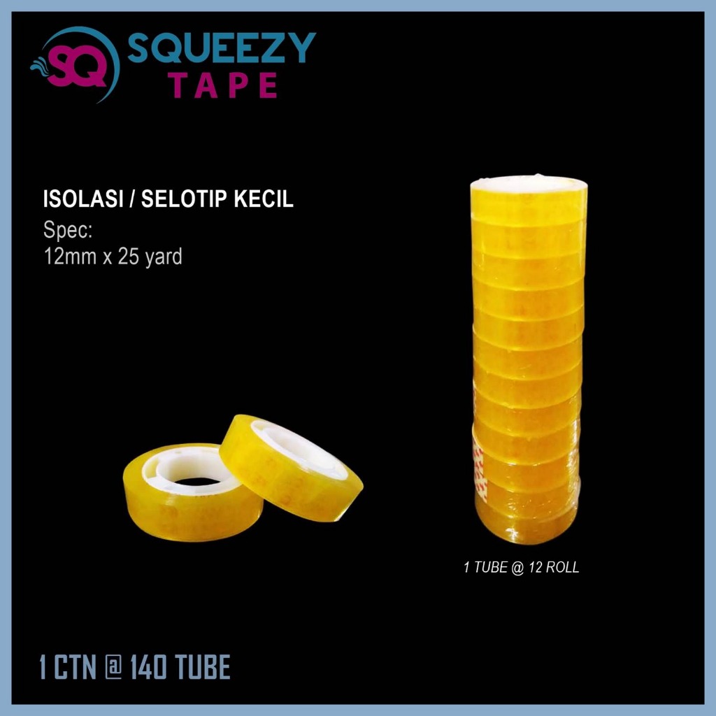 

1 Tube [12 roll] SELOTIP KECIL / SOLASI MEREK SQUEEZY/Best Quality Product