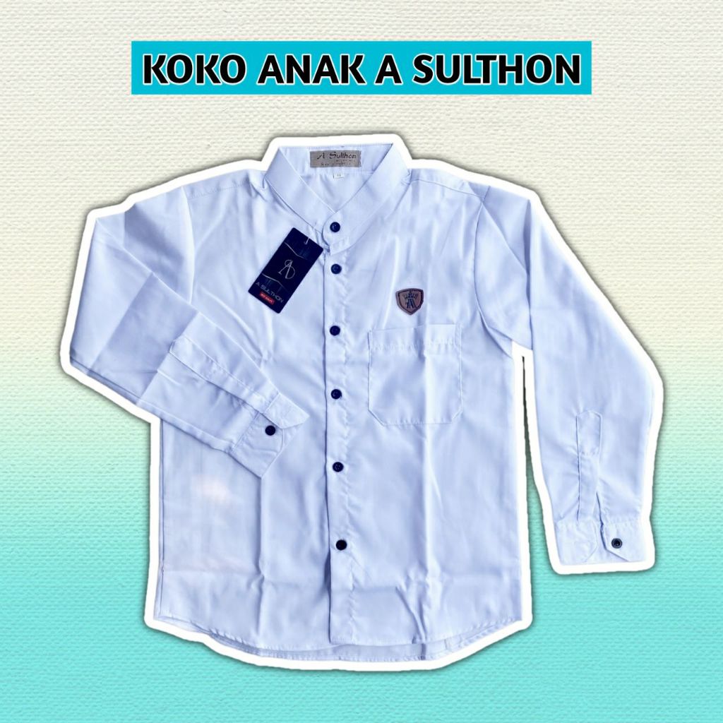Baju Koko Anak Putih / Koko Anak A Sulthon / Koko Putih Anak / Baju Koko Anak Laki Laki / Koko Anak 