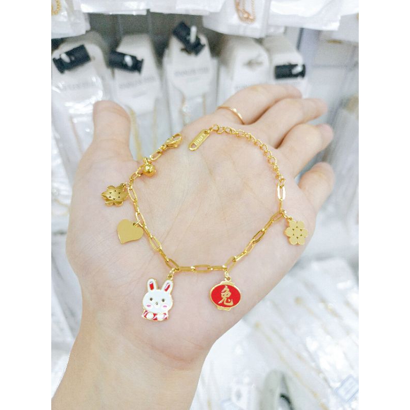 gelang rantai titanium anak perempuan/gelang anak karakter/gelang lucu