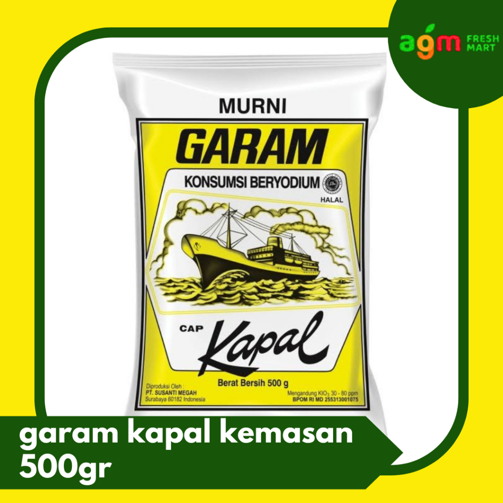 

garam kapal kemasan 500gr dan 250gr termurah