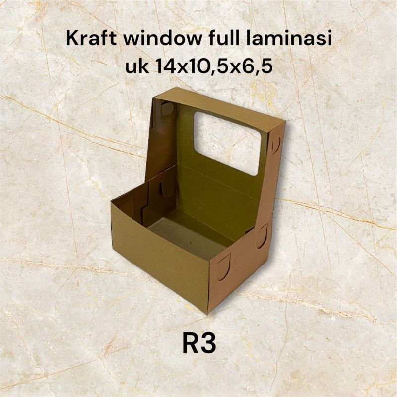 

Box Kraft Window full laminasi R3 uk 14x10,5x6,5 (isi 100pcs)