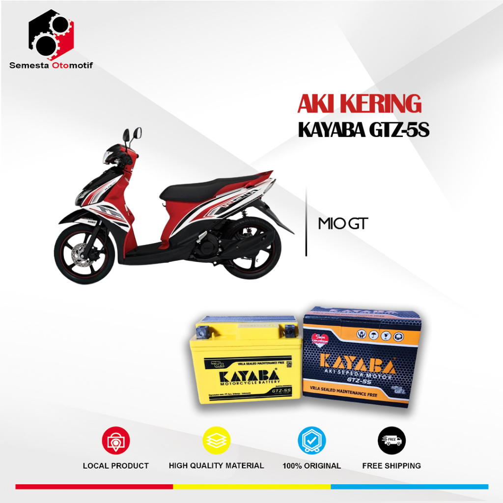 Aki Motor Mio GT KAYABA GTZ5S Aki Kering 100% Original Free Bubble