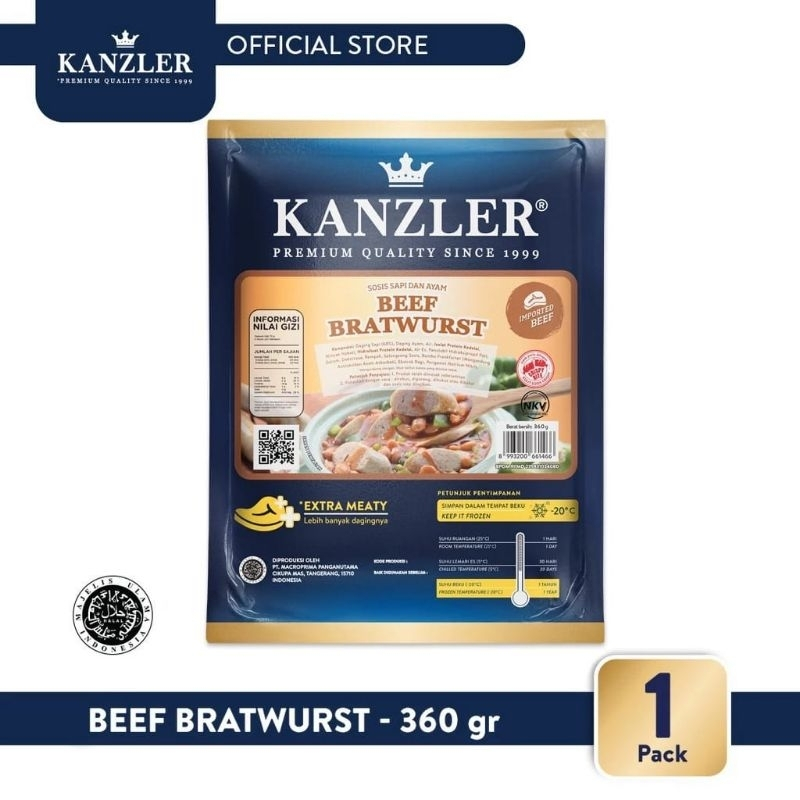 

Beef Bratwurst Kanzler 360gr