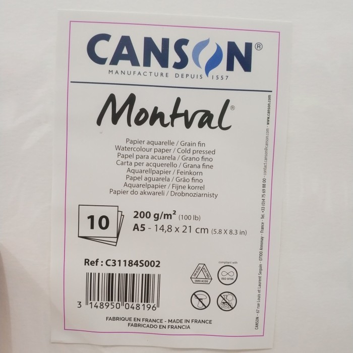 

Water Color Paper / Kertas Cat Air A5 200gsm Canson Montval