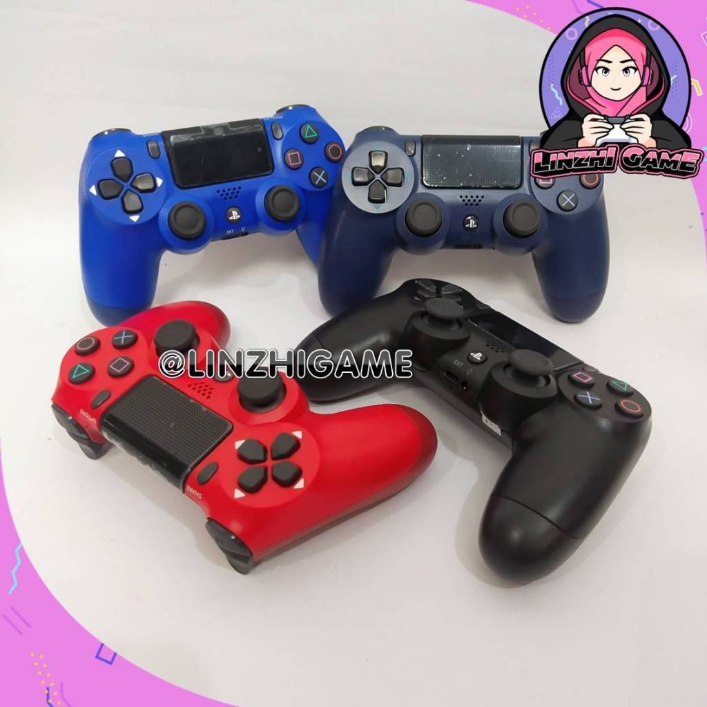 STIK STICK DS4 DUALSHOCK4 OP ORI PABRIK LIGHTBAR HITAM & WARNA