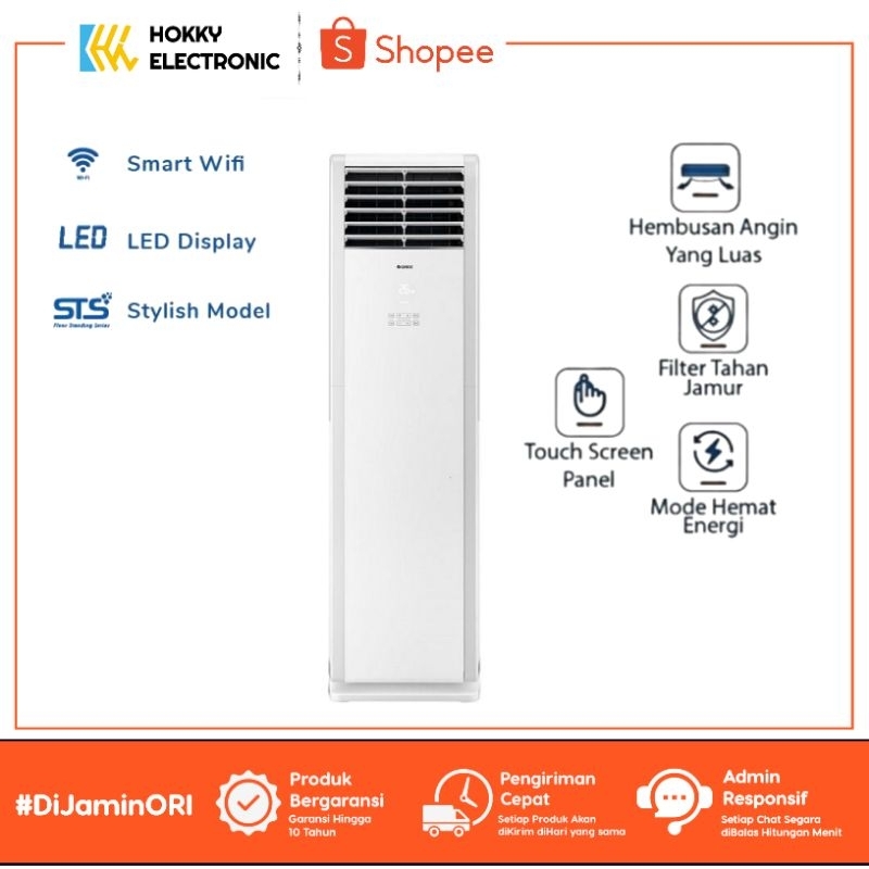 GREE AC FLOOR STANDING GREE 5 PK GVC-48STS STS SERIES NON INVERTER 3 PHASE -