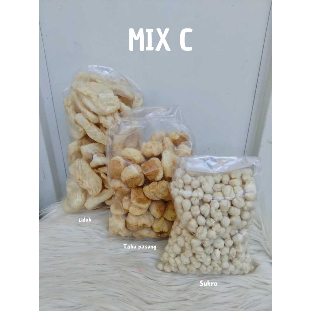 

PAKET HEMAT MIX - C (lidah 50 pcs , tahu pasung 50 pcs , 250 gr sukro )