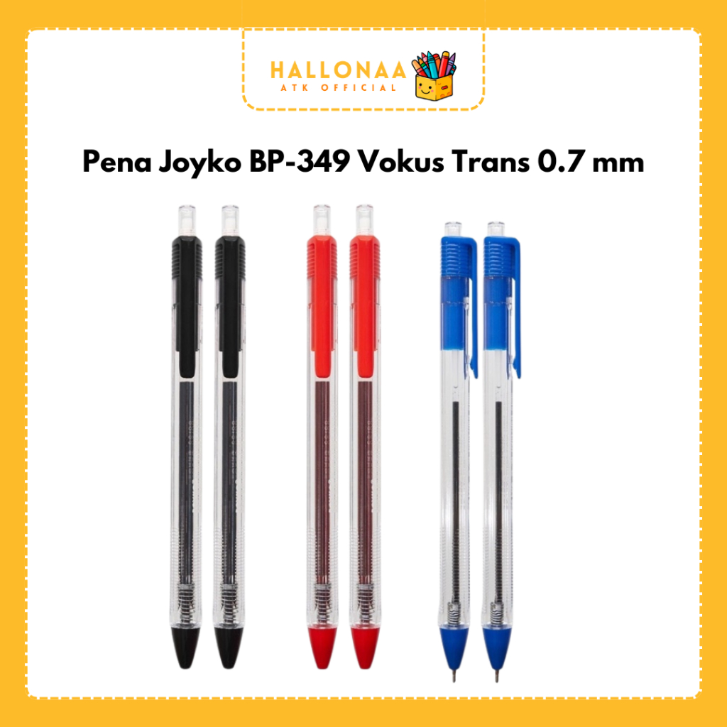 

(1pcs) Ball Pen Pulpen Pena Joyko BP-349 Vokus Trans 0.7 mm