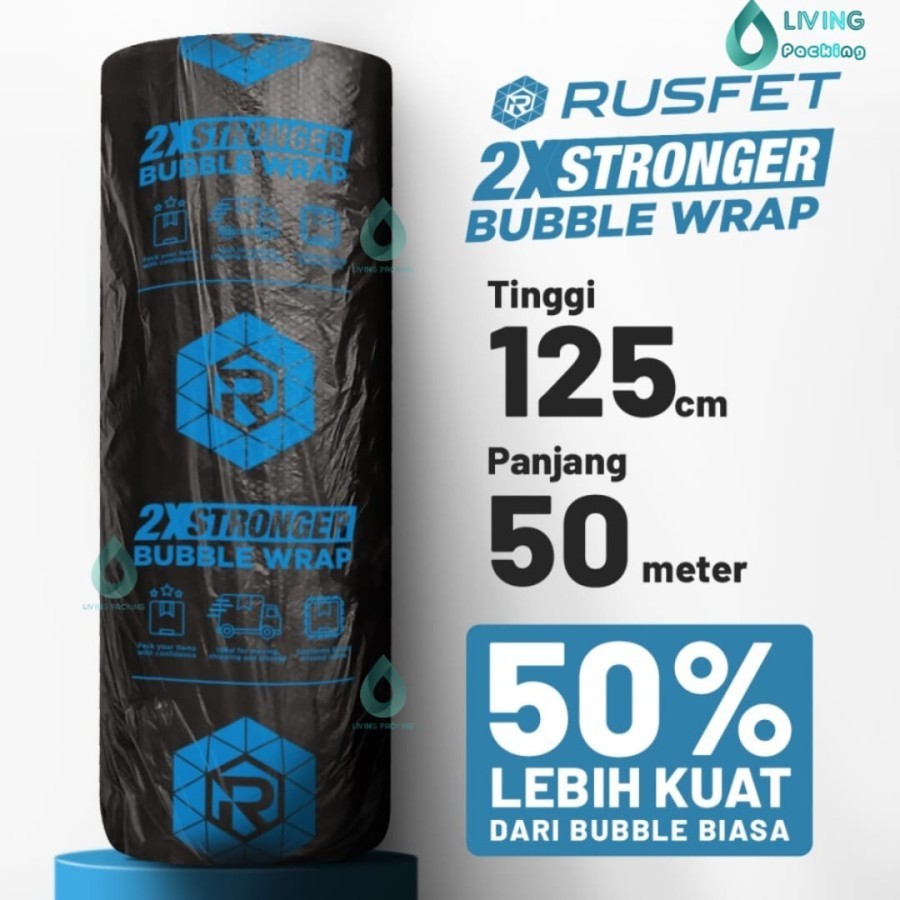 

BUBBLE WRAP ROLL BLACK RUSFET STRONG 125CM X 50M