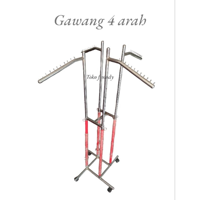 Gawang 4 Arah / Gantungan Baju / Multifungsi Display Toko / Gantungan Baju Hanger / Gantungan Pakaia