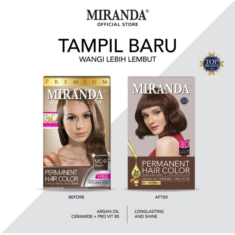 MIRANDA HAIR COLOR SEMIR RAMBUT PERMANEN 60ML ( BESAR )