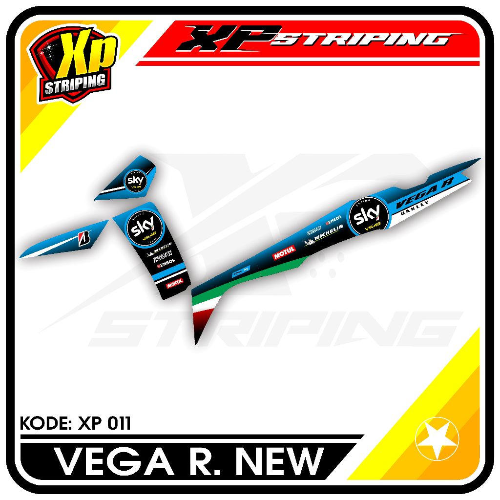Striping Vega R New - Sticker Striping Yamaha Vega R New Desain Racing XP.11