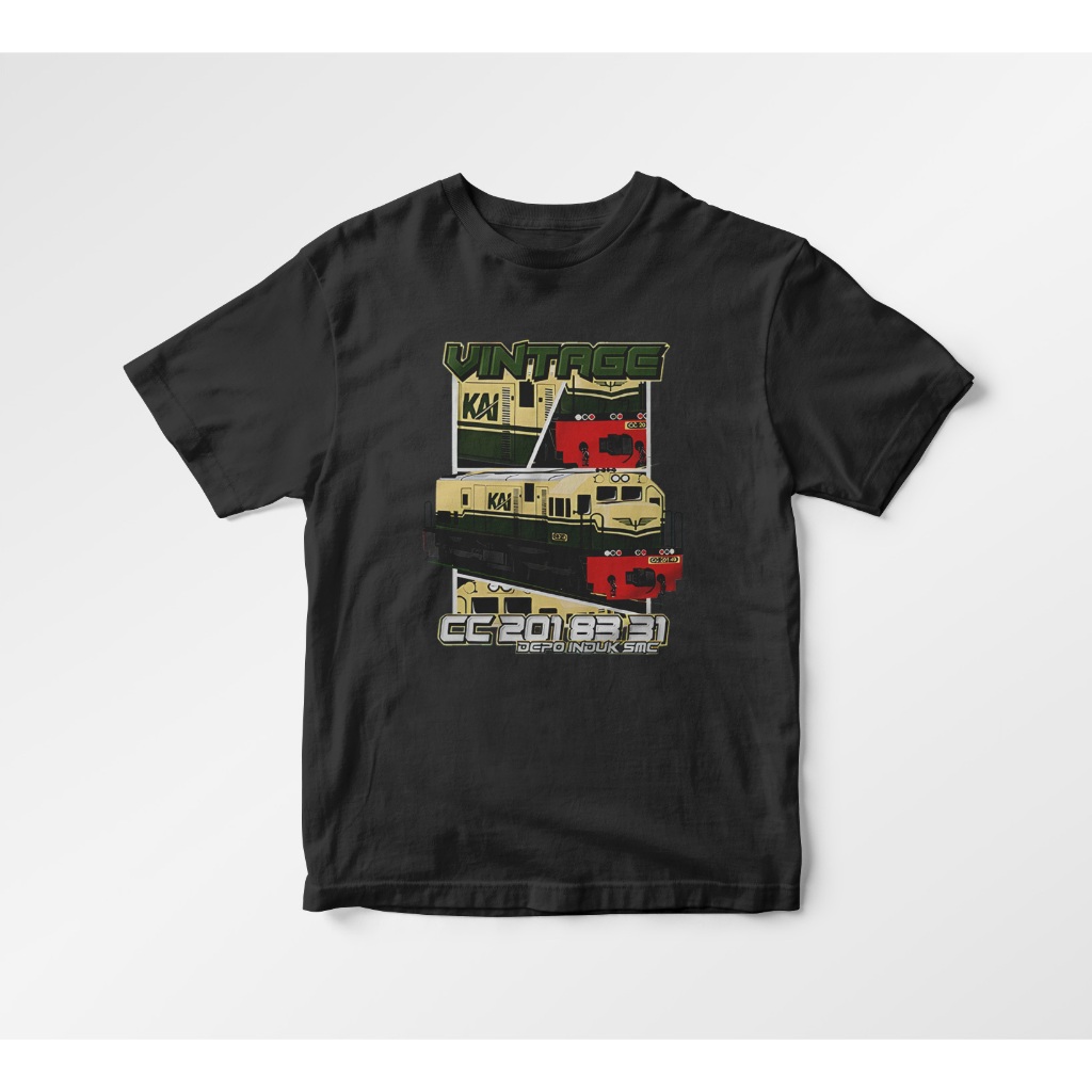 KAOS KERETA CC201 - BAJU RAILFANS ANAK - KAOS LENGAN PENDEK - COD