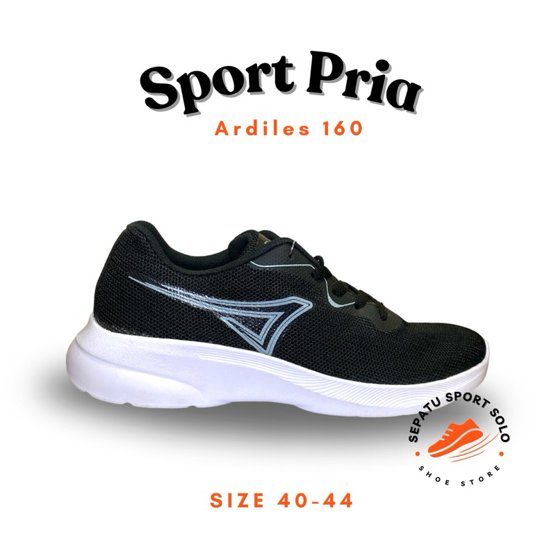 Sepatu Ardiles sekolah olahraga Sport Pria Tali Hitam Putih 40 41 42 43 44 Ardiles 160