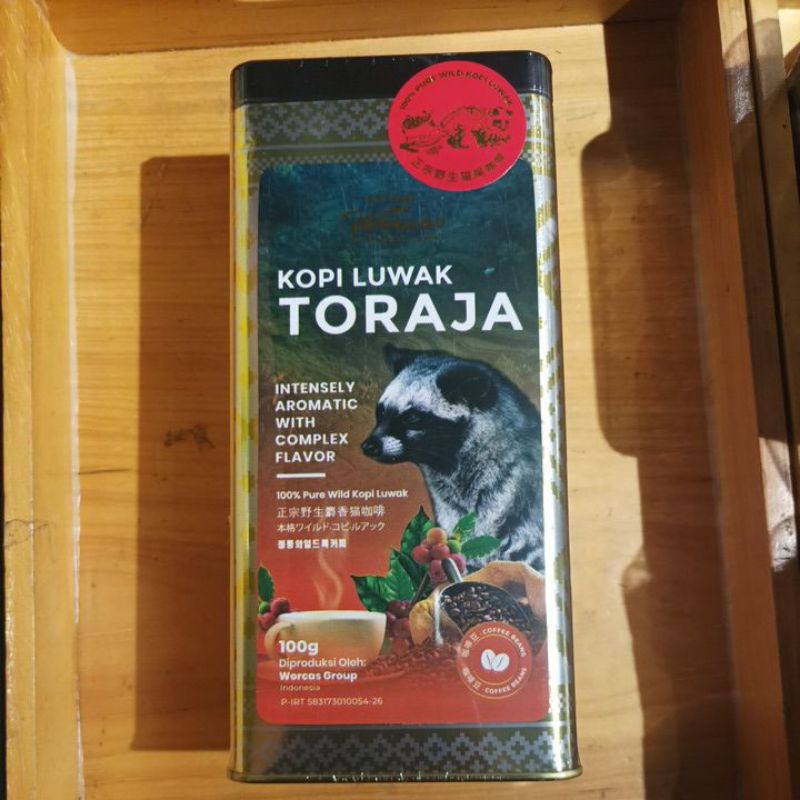 

Worcas Kopi Luwak Toraja Tin Can 100gram Biji Kopi