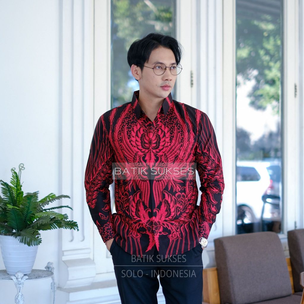 PEKSI ABRIT Kemeja Batik Pria Lengan Panjang Premium Slimfit Katun Halus FULL FURING Batik Solo Suks