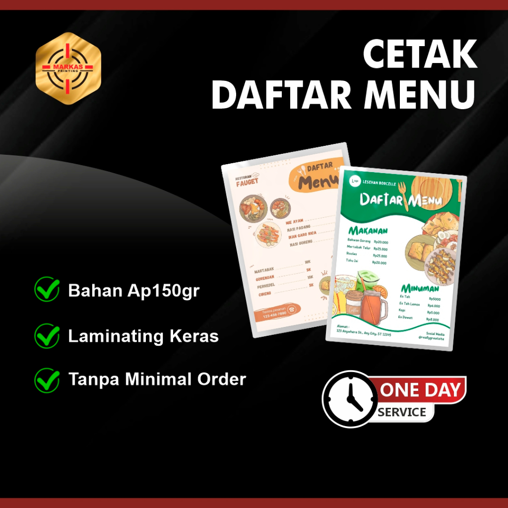 

Cetak Daftar Menu Laminating Keras | Print Daftar Menu Toko