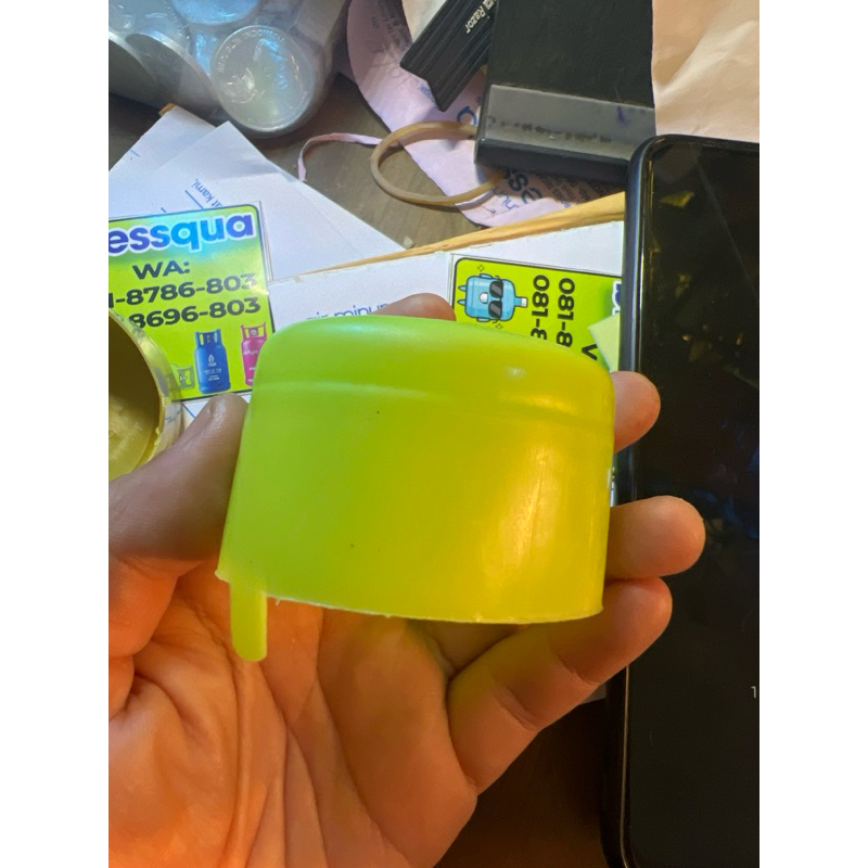 Tutup Galon Air Isi ulang Warna Hijau Lemon DU Polos 500 pcs