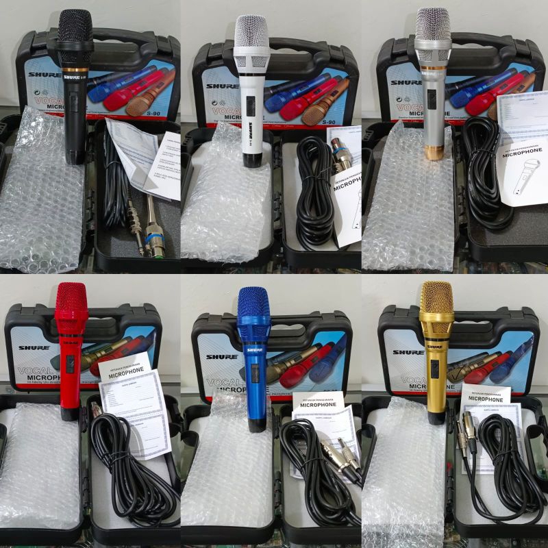 Mic Dynamic Kabel Shure SH S90 / DS 90 Koper Best Seller