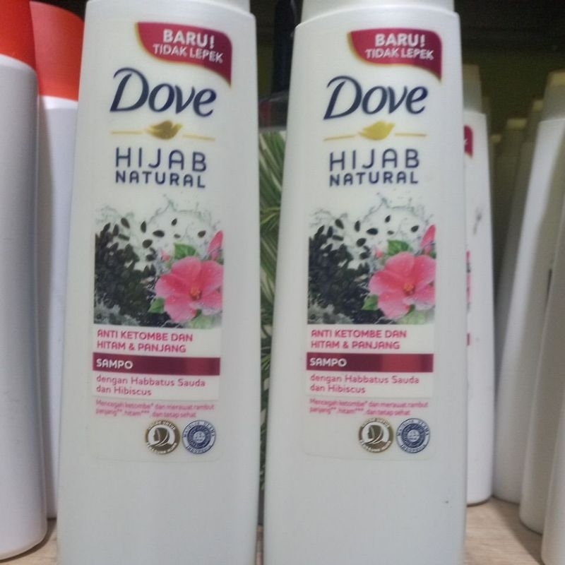 Dove Hijab Natural Anti ketombe Hitam dan panjang 135ml