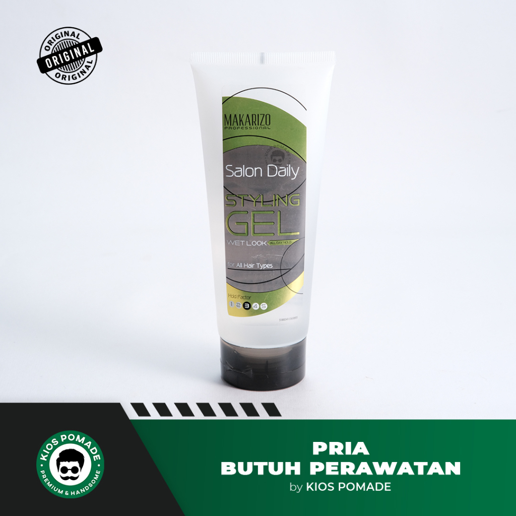 MAKARIZO SALON DAILY STYLING GEL WET LOOK TUBE - MINYAK RAMBUT PRIA